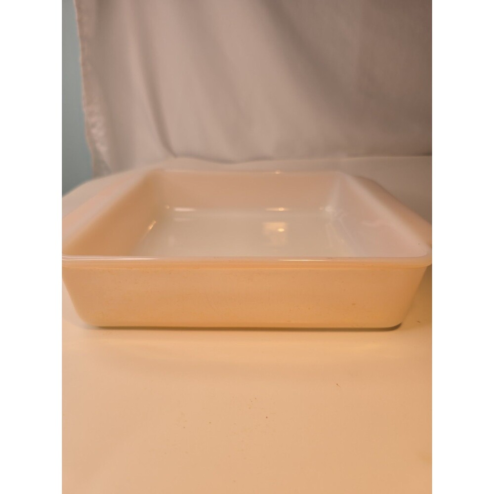 Vintage Fire-King Peach Luster #452 8.5"x 10" Square Milk Glass Brownie Bakeware
